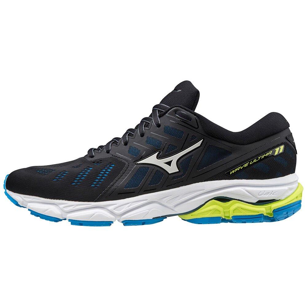 Mizuno Men's Running Shoes Black/White/Blue Wave Ultima 11 Shoes - J1GC190943